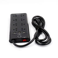 USA Power Socket 8 Way Outlet Surge Portector Power Strip with 3 Smart USB Charging Ports